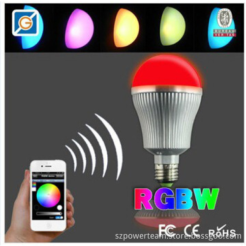7w color changing bluetooth LED bulb with remote control